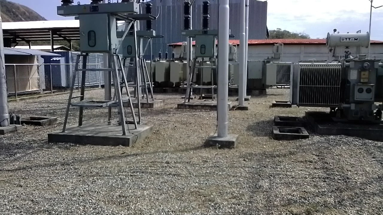 Transformers and switching equipment at an electrical installation.